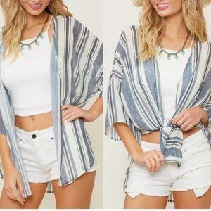 USA Made Blue Striped Summer Cardigan